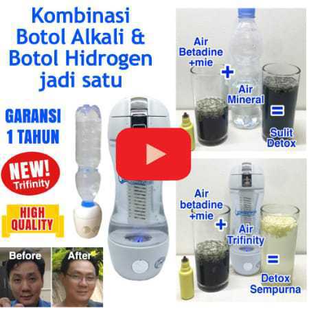 Demo botol hydrogen alkali trifinity hasilkan air alkaline n hidrogen memperbaiki sel pankreas agar bisa hasilkan insulin supaya gula darah penderita diabetes mellitus atau kencing manis bisa turun normal sendiri serta melepas ketergantungan terhadap obat atau herbal