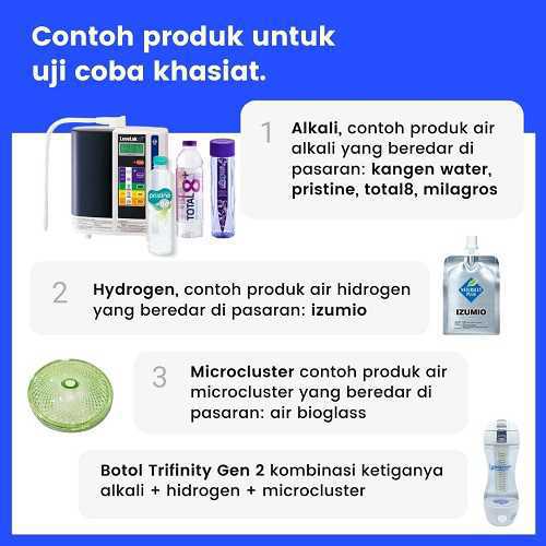 Contoh beberapa merk pembanding air alkali dan air hidrogen dan air microcluster