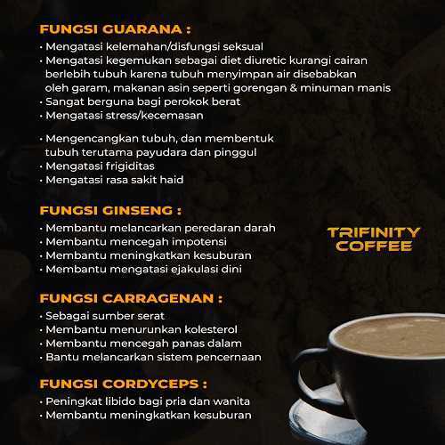 Kandungan dan manfaat kopi trifinity